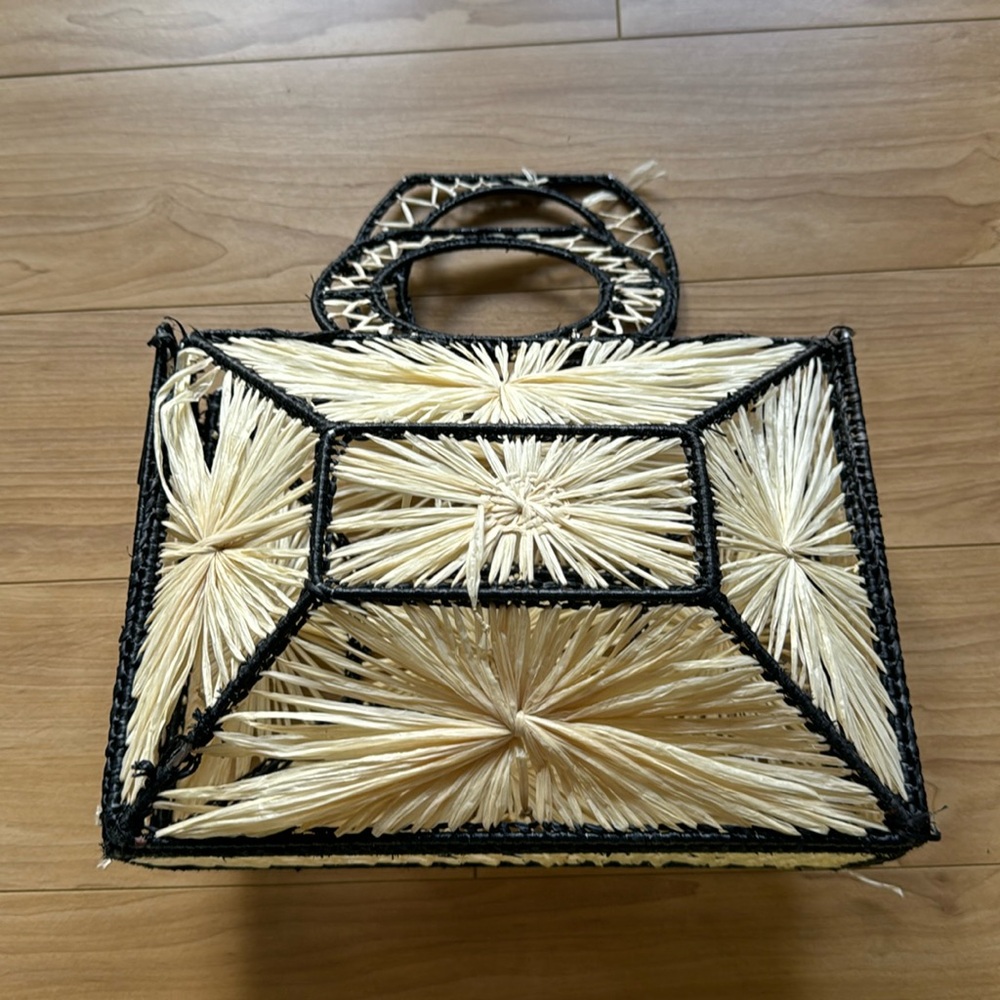 Mango bicolor raffia bag limited edition 2019